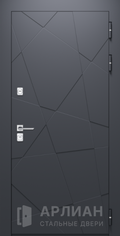 Фото «Входная дверь с прочными петлями Черный Муар снаружи и Лиственница внутри №13»